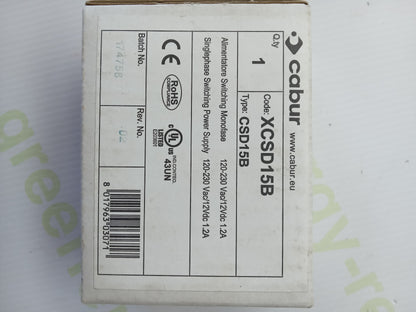 Cabur XCSD15B Single-Phase Switching Power Supply 12VDC 1.2A