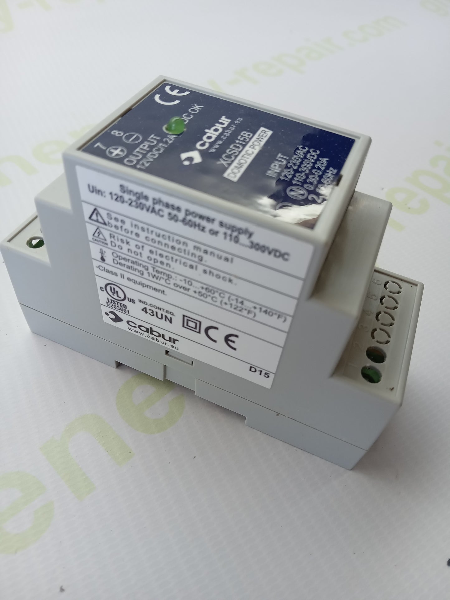 Cabur XCSD15B Single-Phase Switching Power Supply 12VDC 1.2A