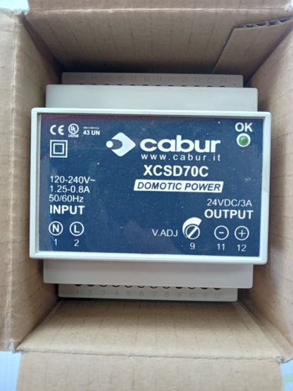 Cabur XCSD70C Switching Power Supply – 24VDC / 3A