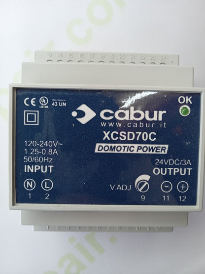 Cabur XCSD70C Switching Power Supply – 24VDC / 3A