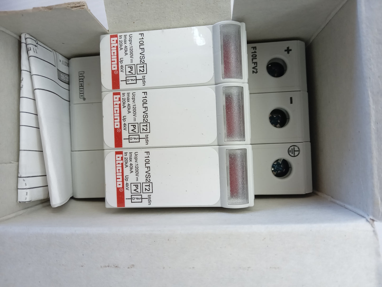 BTicino F10LFV2 Type 2 PV Surge Protection Device – 1200V DC