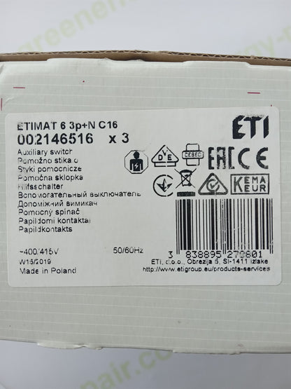 ETI ETIMAT 6 C16 3P+N (002146516) Miniature Circuit Breaker