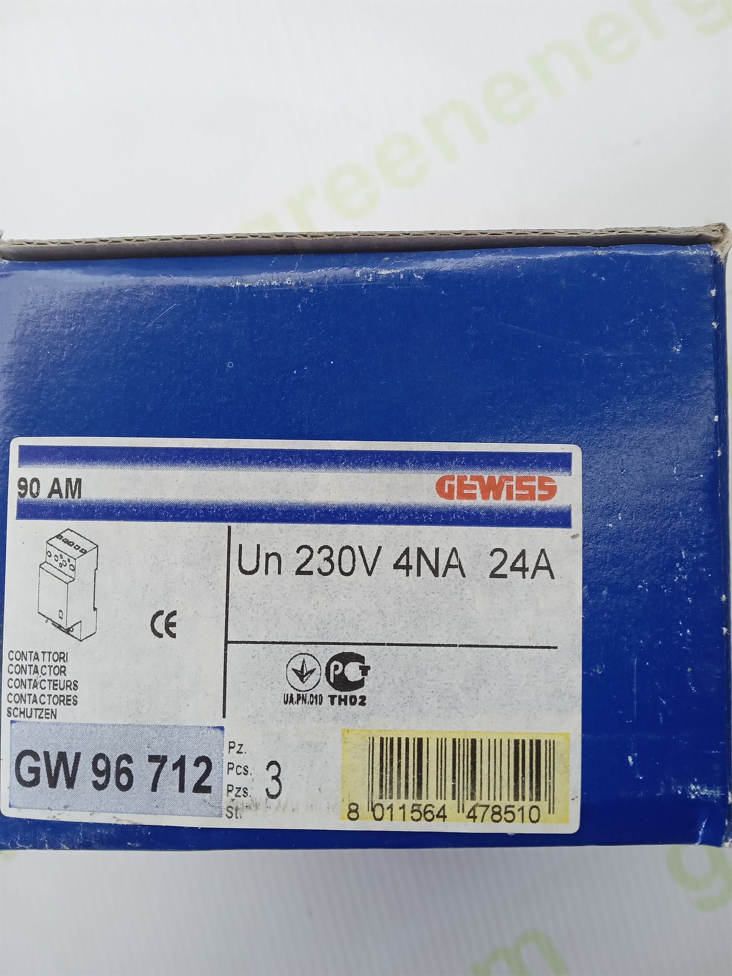GEWISS GW96712 Modular Contactor 24A 230V AC