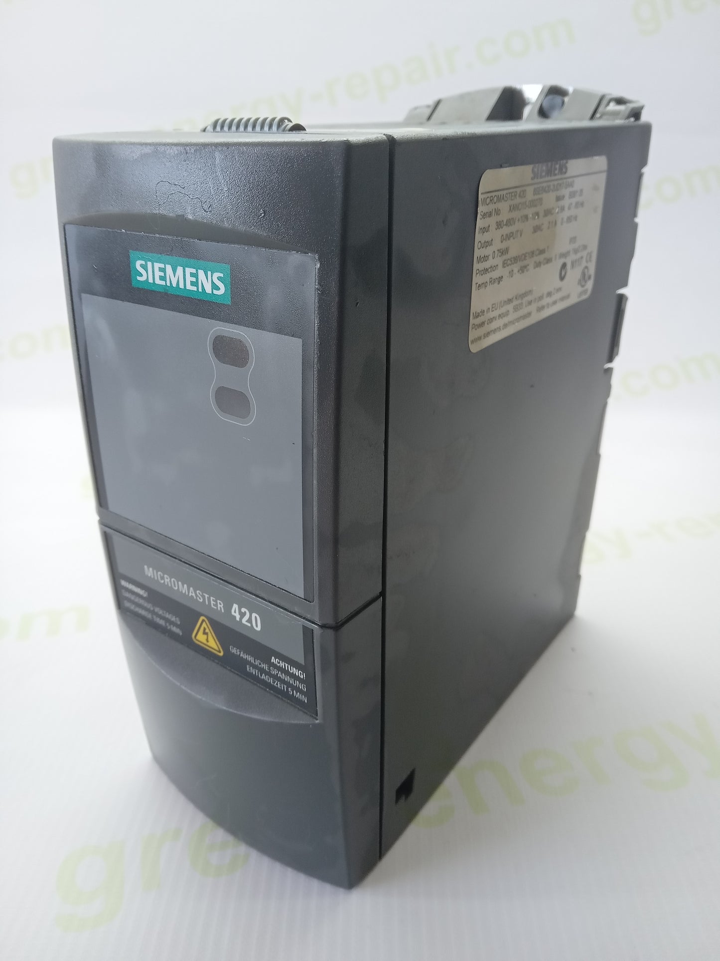 Siemens MICROMASTER 420 6SE6420-2UD17-5AA0 Frequency Inverter (VFD) – Used