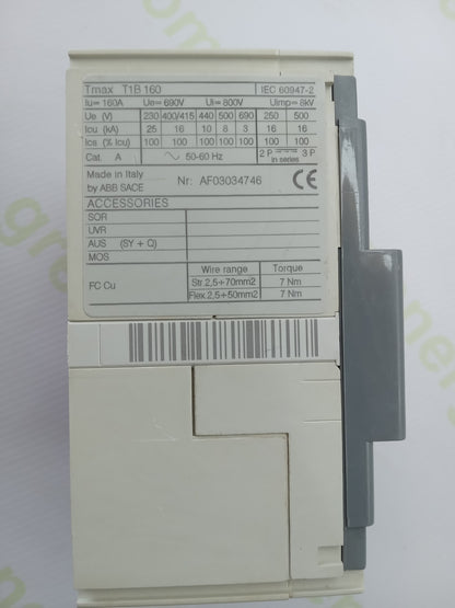ABB Tmax T1B 160 MCCB Circuit Breaker 125A – Used