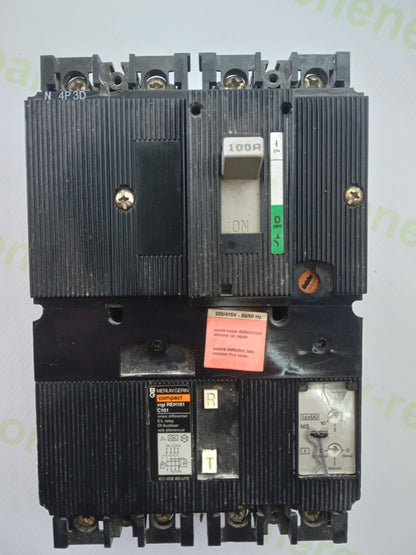 Merlin Gerin Compact C101E 100A 4P Circuit Breaker with Vigi RH101 Residual Current Relay