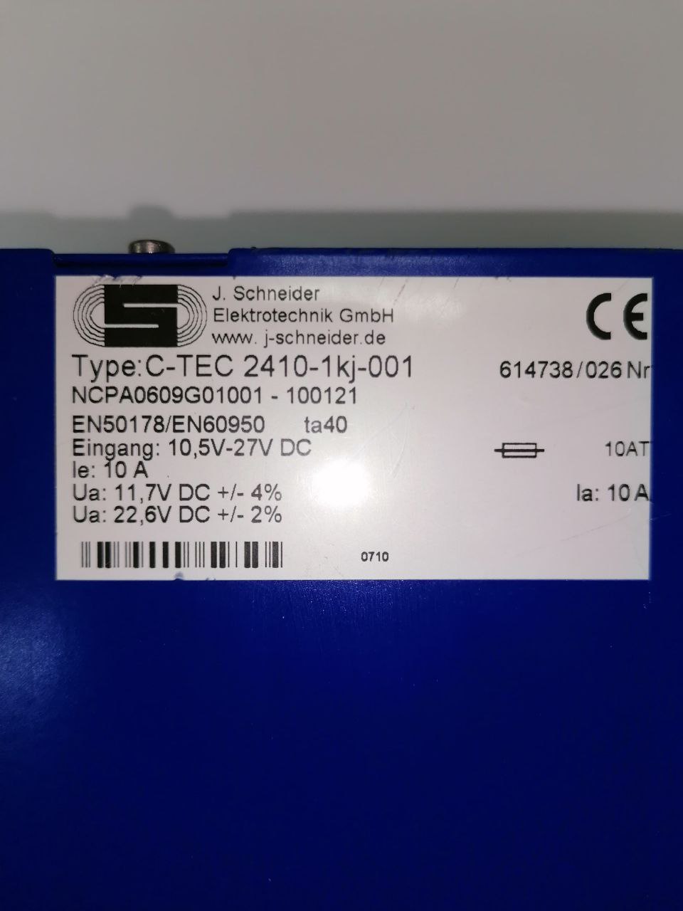 Schneider C-TEC 2410-1kj-001 10,5V-27V DC DIN Rail Stabilizing UPS Power Supply