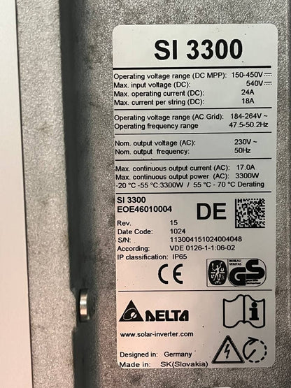 Инвертор Delta SI 3300 3.3kW 3300W 230VAC