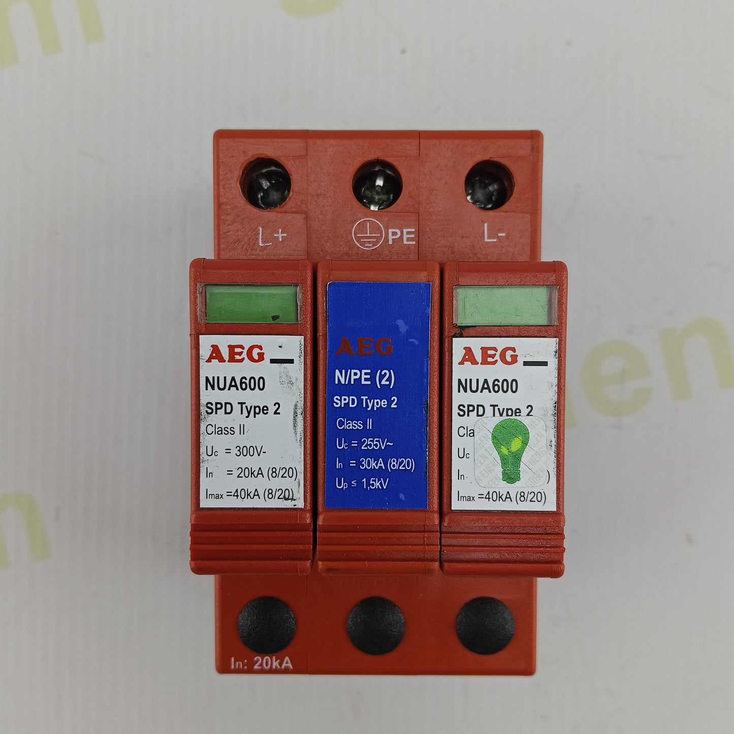 AEG NUA600 / N-PE Type 2 Surge Protection Device | Class II SPD | AC 230/255 V | 3-Module Unit