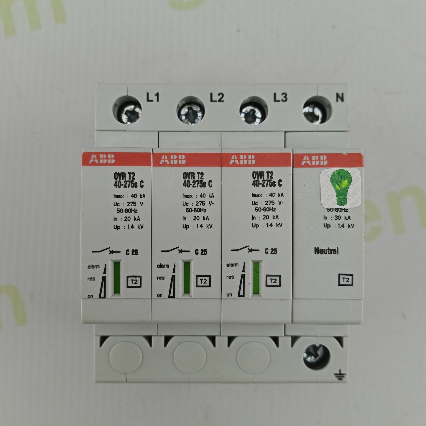 ABB OVR T2 3N 40-275s P Surge Protection Device | Type 2 SPD | 3-Phase + N | 40 kA | 275 V AC