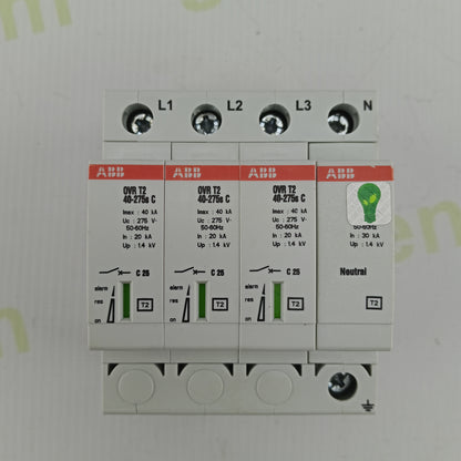 ABB OVR T2 3N 40-275s P Surge Protection Device | Type 2 SPD | 3-Phase + N | 40 kA | 275 V AC