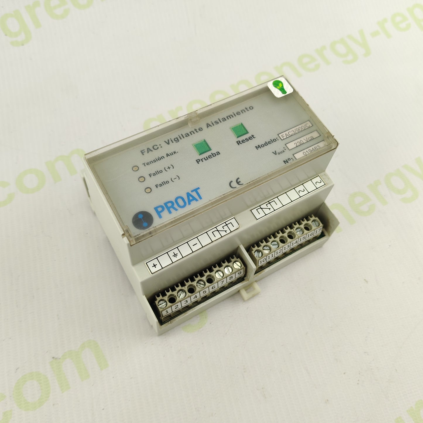 Vigilante de Aislamiento FAC3/900/C | PROAT | 230 V AC Auxiliary Voltage | Industrial Insulation Monitoring Relay