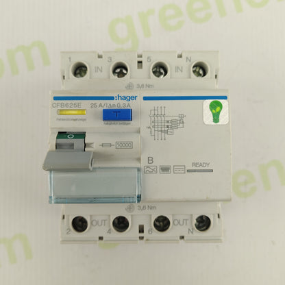 Hager CFB625E | 25A RCCB | 300 mA | 2-Pole Residual Current Circuit Breaker | Original Safety Device
