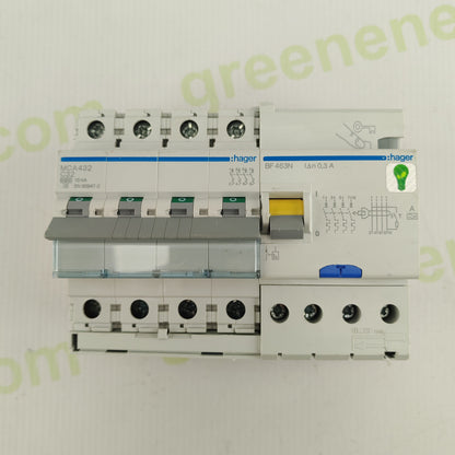 Hager MCA432 + BF463N | 4-Pole RCCB/MCB Assembly | C32 | 300 mA | Industrial Protection Module