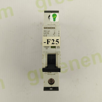 Siemens 5SY41 MCB | C2 Curve | 1-Pole | 2 A | Miniature Circuit Breaker | Original Siemens Protection Device