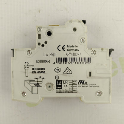 Siemens 5SY41 MCB | C2 Curve | 1-Pole | 2 A | Miniature Circuit Breaker | Original Siemens Protection Device