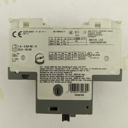 ABB MS116 Auxiliary Contact Module | IEC/EN 60947-5-1 | Industrial Control Equipment | B600/Q600 Rated