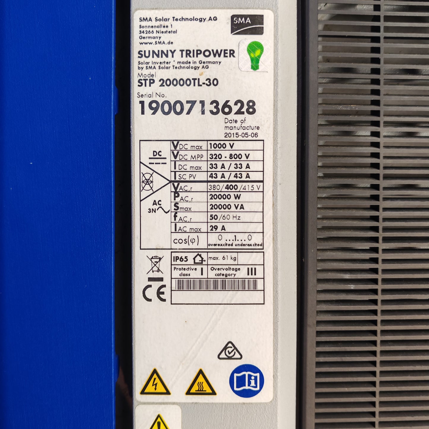 SMA Sunny Tripower STP 20000TL-30 | 20 kW | 3-Phase String Inverter | Original SMA