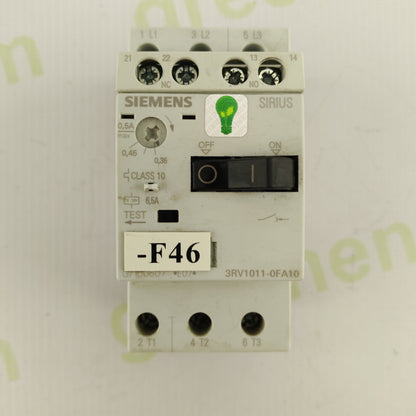 Siemens SIRIUS 3RV1011-0FA10 | 3-Pole Motor Protection Circuit Breaker | 0.35-0.5 A Overload Release | Up to 690 V AC