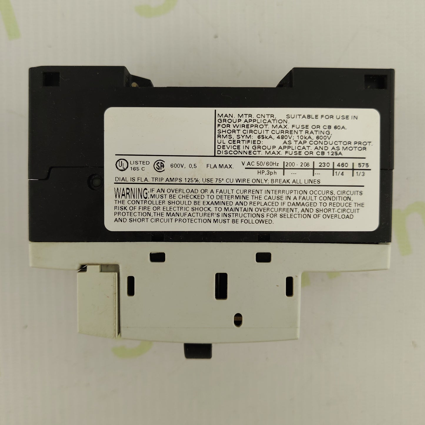 Siemens SIRIUS 3RV1011-0FA10 | 3-Pole Motor Protection Circuit Breaker | 0.35-0.5 A Overload Release | Up to 690 V AC