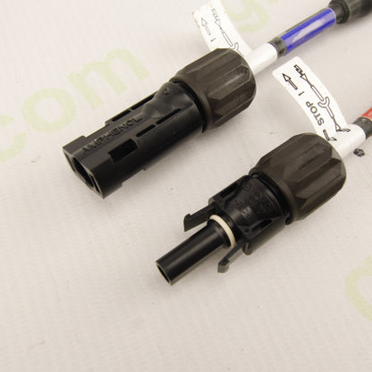 DC Photovoltaic MC4 Adapter Cable Set (MC4 Male & MC3 Female to Cylindrical DC Connector, + / − Polarity)