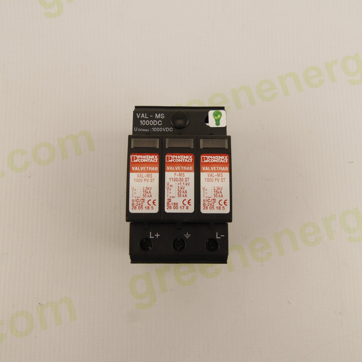 Phoenix Contact VAL-MS 1000DC | Type 2 DC SPD | 1000 V DC | 30 kA | VALVETRAB Series | DIN Rail Surge Protection