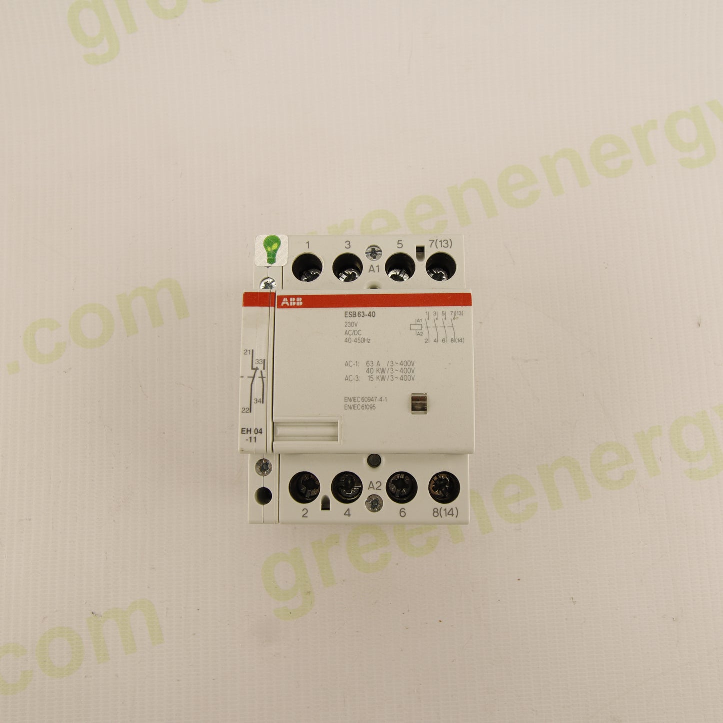 ABB ESB63-40 – 4-Pole Modular Contactor 63A AC-1 | 230V AC/DC Coil (40–450 Hz) | 40 kW @ 400V | 3NO + 1NO |
