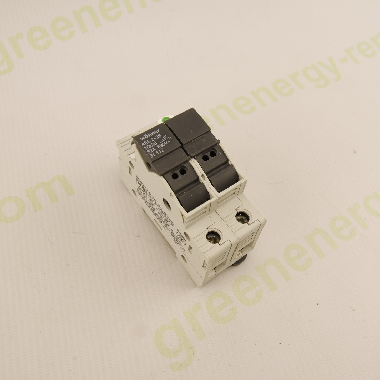 Wöhner AES 2x38 Art. 31112 – 2-Pole Modular Fuse Holder 10x38 mm | 32A | Up to 690V AC | DIN Rail | IEC 60947-3