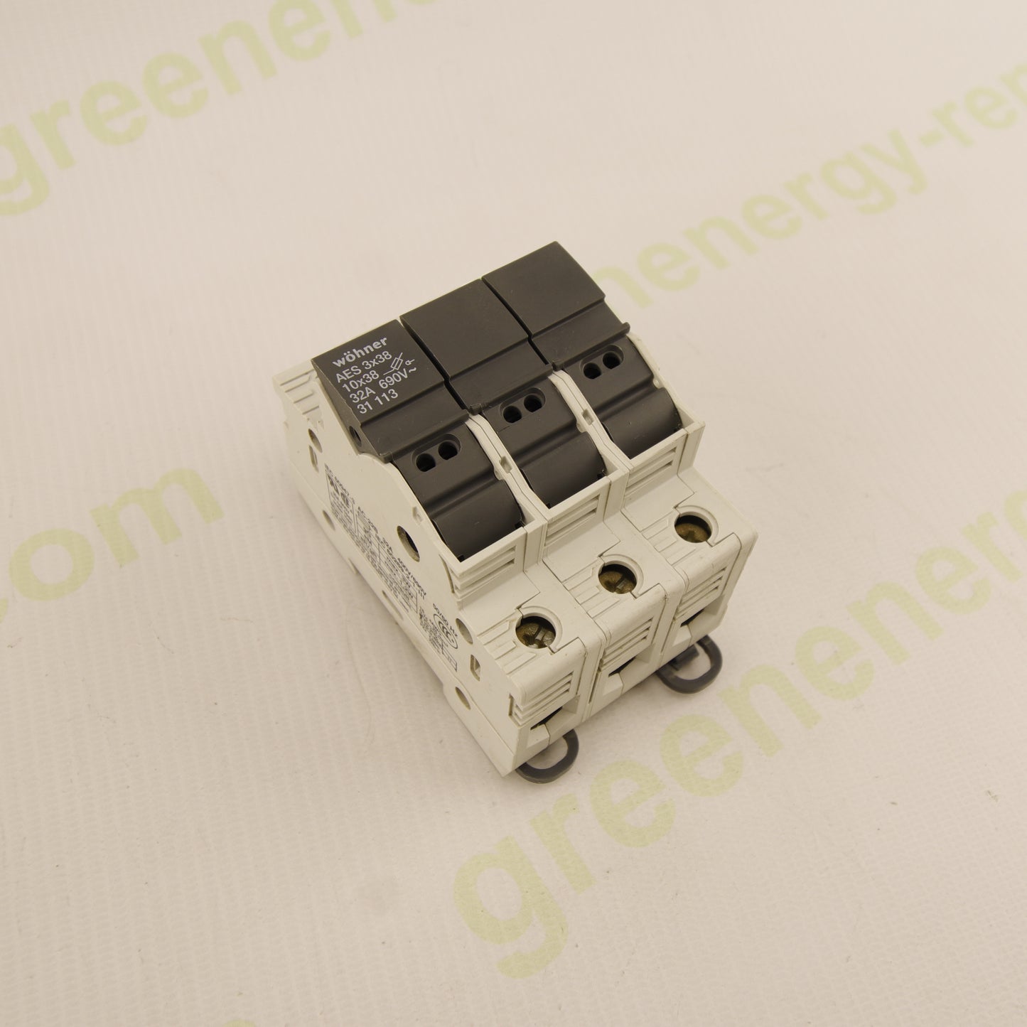 Wöhner AES 3x38 Art. 31113 – 3-Pole Switch-Disconnector Fuse Holder 10x38 mm | 32A | 690V AC | DIN Rail | IEC 60947-3