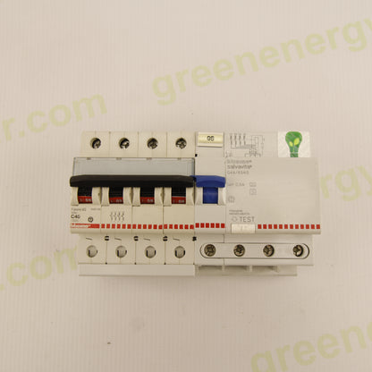 BTicino F84/4/40 + BTicino G44/63AS – 4-Pole RCBO Assembly 40A Curve C | 400V AC | Idn 0.3A | Type AC | 6kA