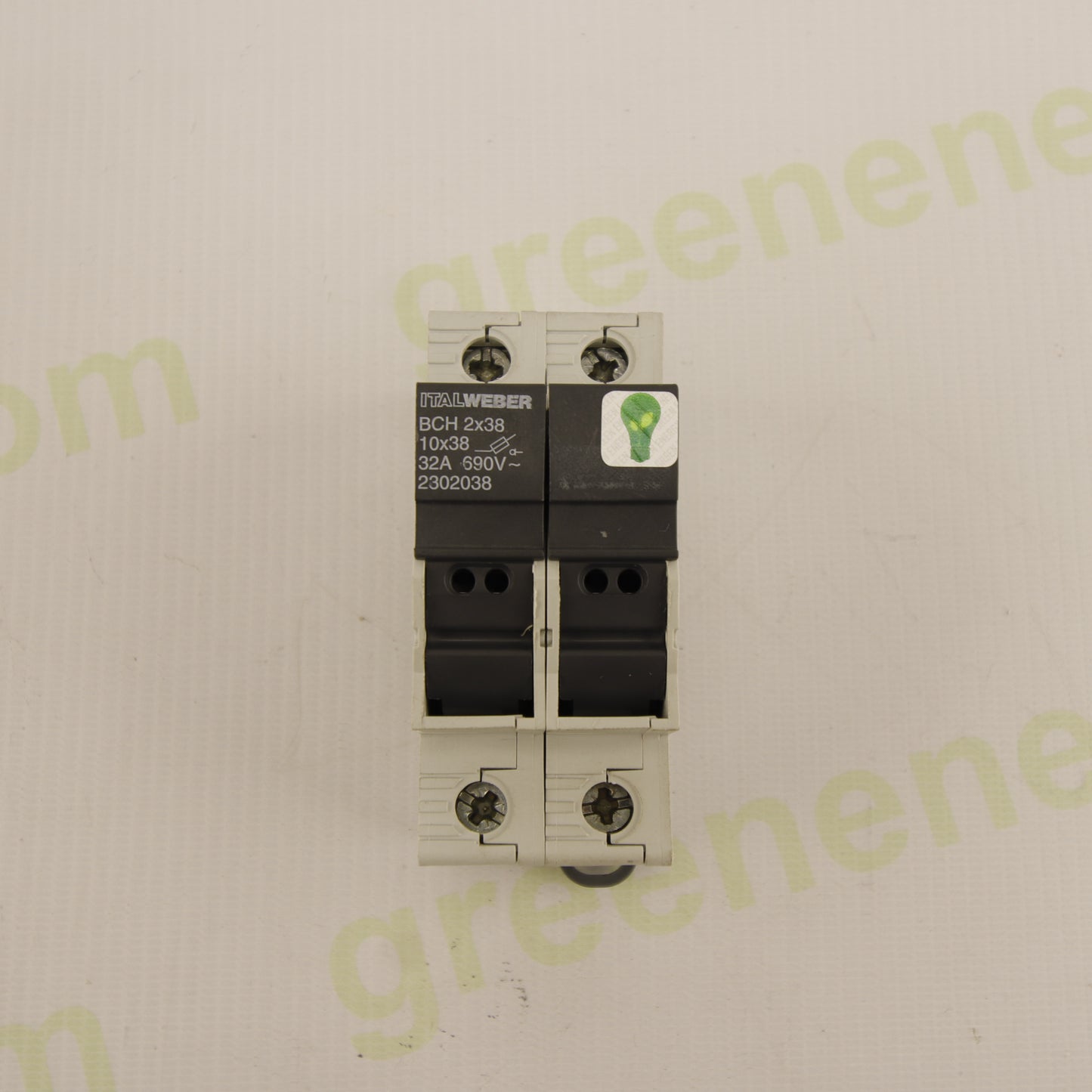 Italweber BCH 2x38 – 2P Modular Fuse Holder for 10×38 mm Fuses | 32A | 690V AC |