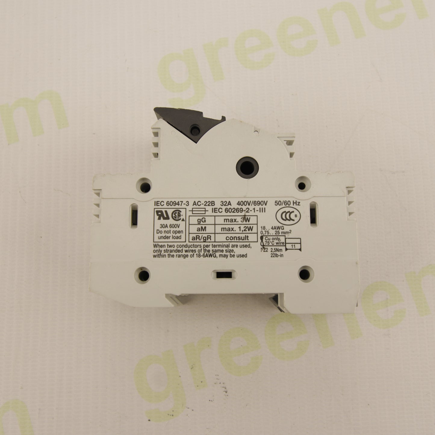 Italweber BCH 2x38 – 2P Modular Fuse Holder for 10×38 mm Fuses | 32A | 690V AC |