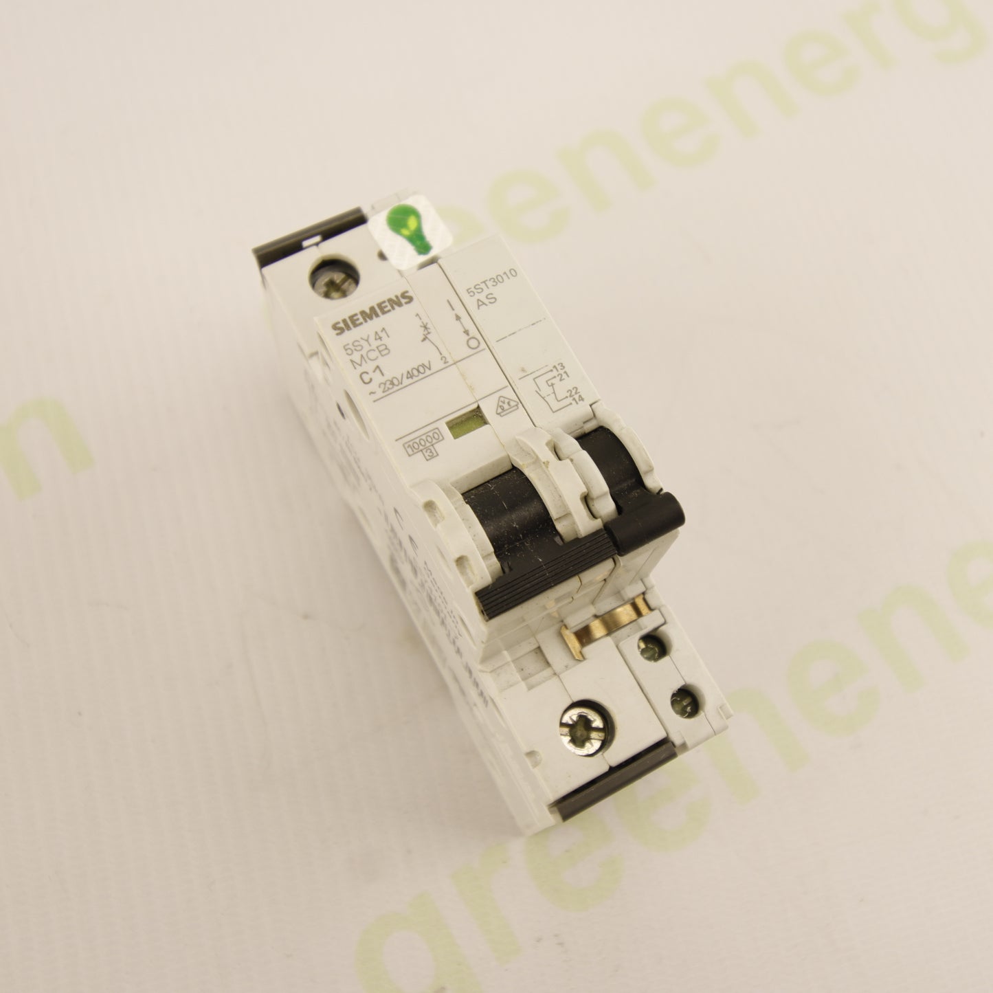Siemens 5SY41 C1 + Siemens 5ST3010 AS – 1P 1A MCB with Auxiliary Contact | Curve C | 230/400V | 10kA