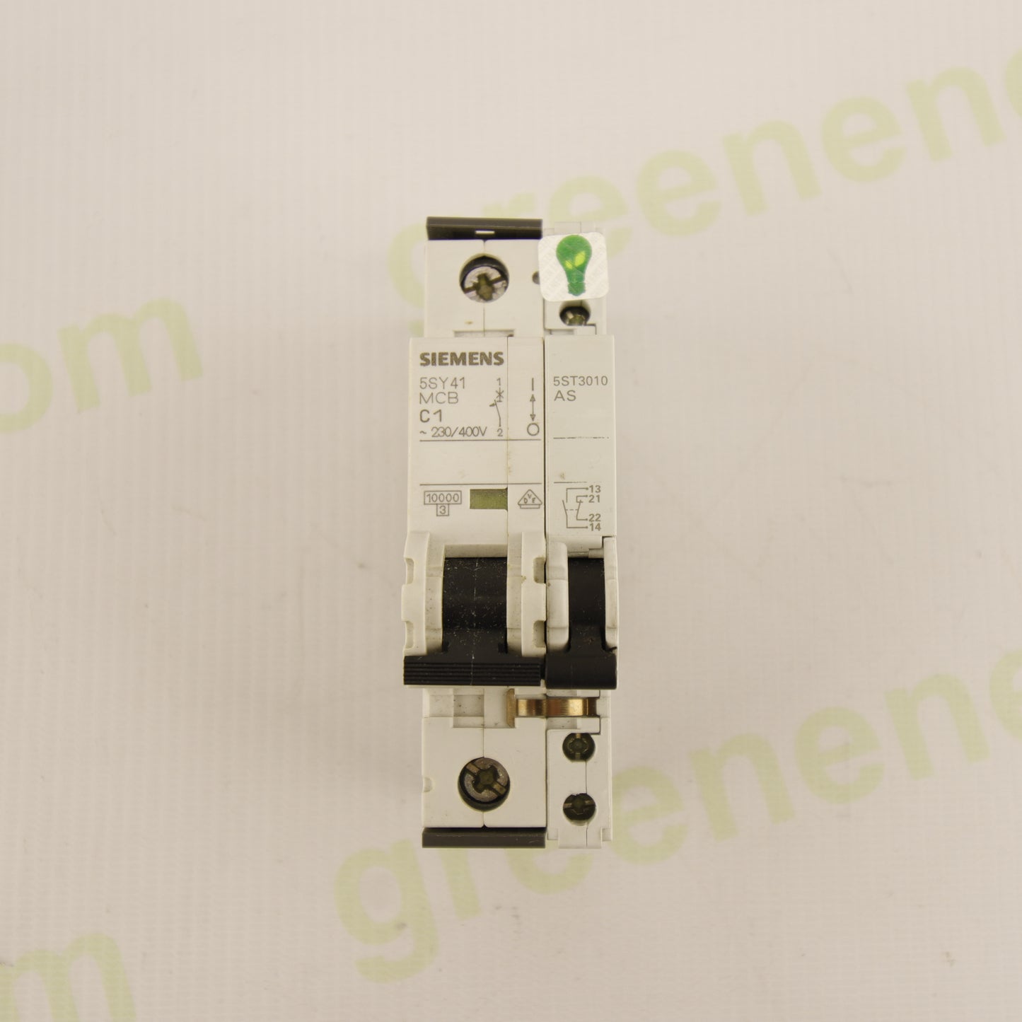Siemens 5SY41 C1 + Siemens 5ST3010 AS – 1P 1A MCB with Auxiliary Contact | Curve C | 230/400V | 10kA