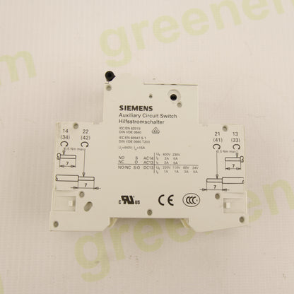 Siemens 5SY41 C1 + Siemens 5ST3010 AS – 1P 1A MCB with Auxiliary Contact | Curve C | 230/400V | 10kA
