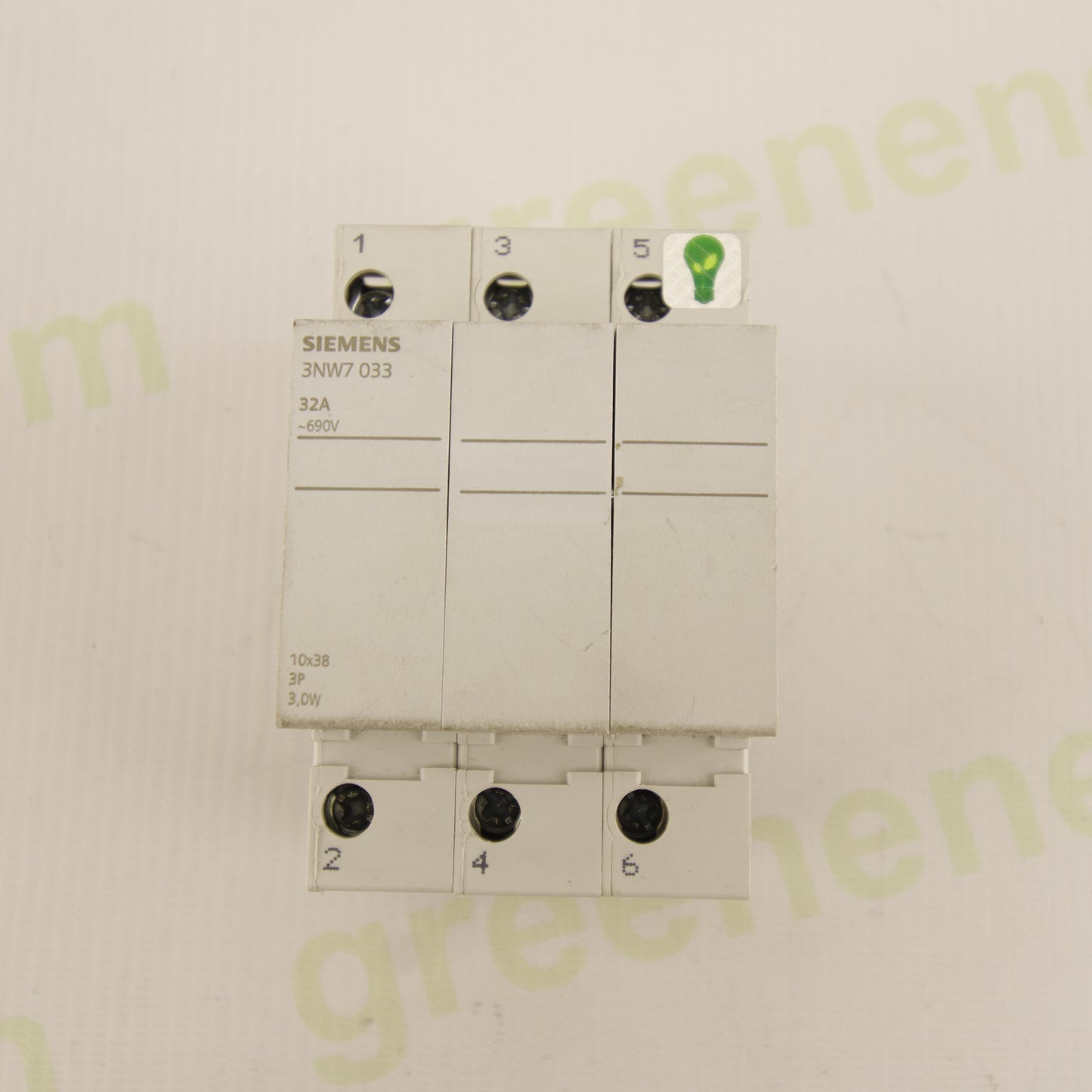 Siemens 3NW7033 – 3P Fuse Holder for 10×38 mm Fuses | 32A | up to 690V AC | DIN Rail Mount