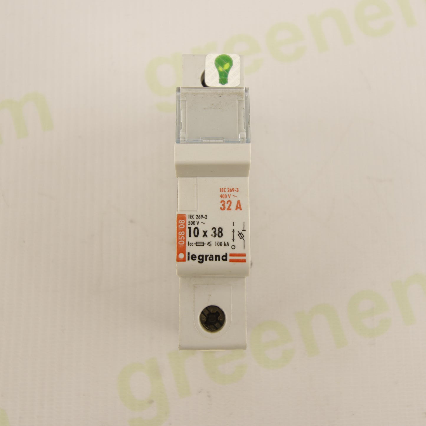 Legrand 05808 – 1-Pole Fuse Holder | 10×38 mm | 32A | 400/500V | DIN Rail