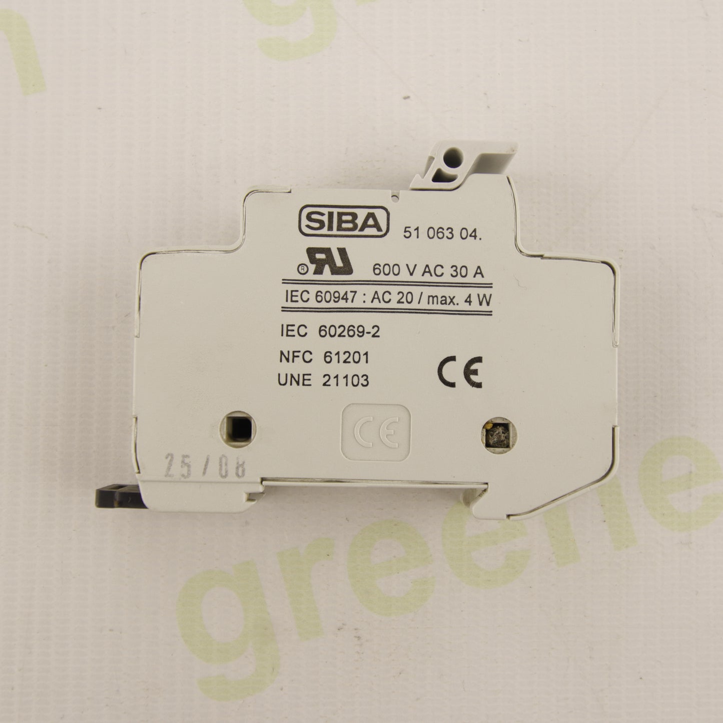 SIBA 5106304.DC – 1P Fuse Holder 10x38 mm | 1000V DC | 30/32A | IEC 60947 | DIN Rail