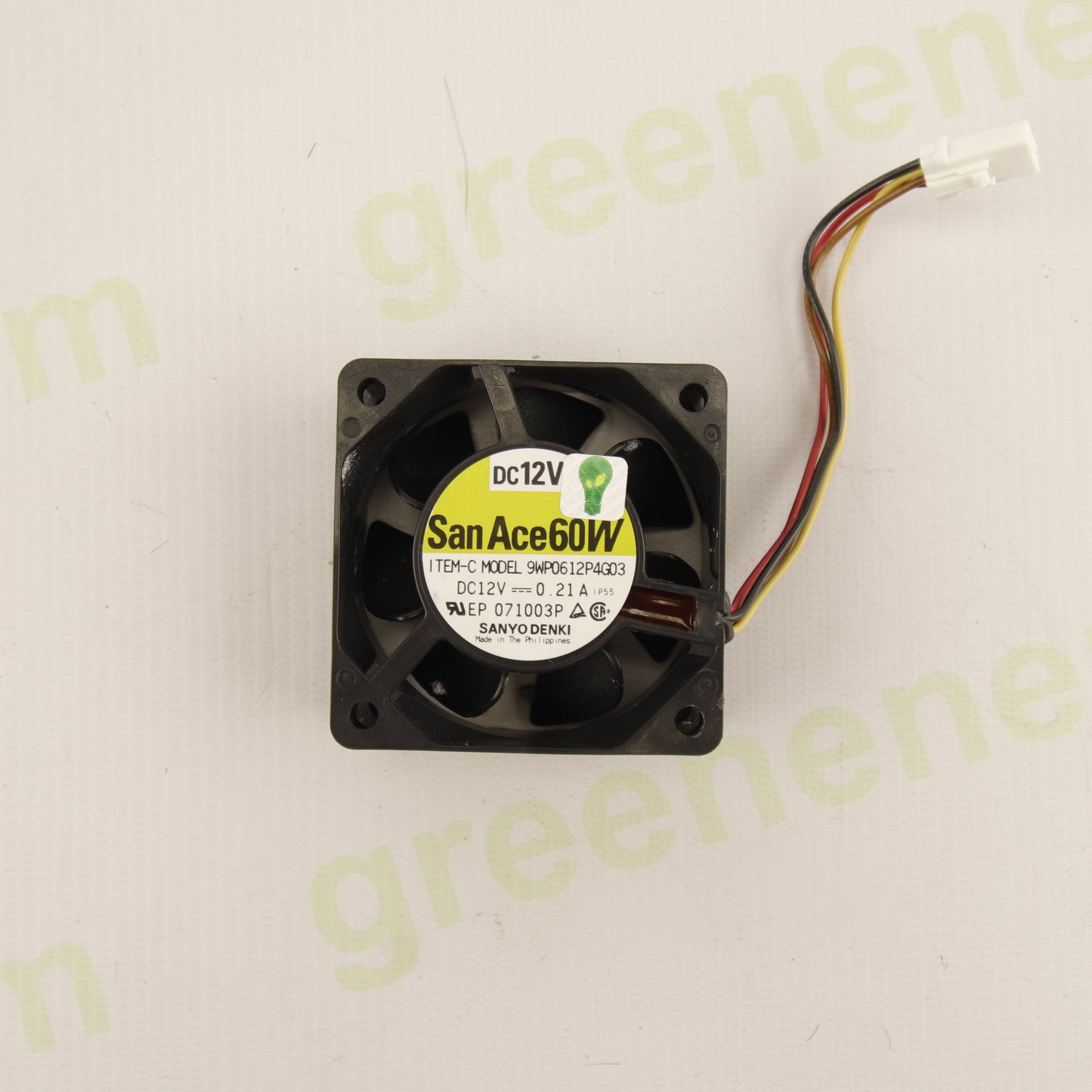 Sanyo Denki San Ace 60W 9WP0612P4G03 DC 12V 0.21A IP55 60×60×25 mm Axial Cooling Fan with 3-Pin Connector