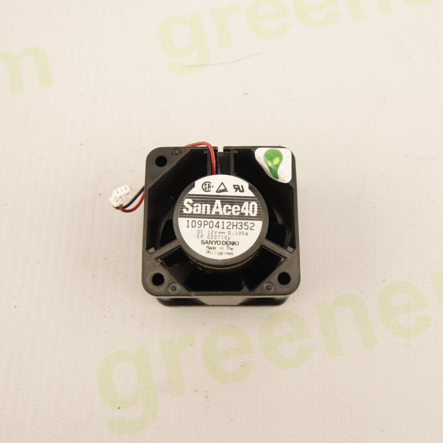 Sanyo Denki San Ace 40 Axial Fan – Model 109P0412H352 – 12 V DC – 0.195 A – 40 mm – 2-Wire with Connector