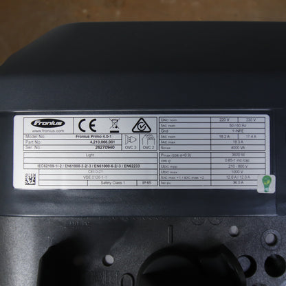 Fronius Primo 4.0-1 Light – 4kVA Solar Inverter | 3600W | 2 MPPT | 230V | IP65 | Grid-Tie | PN 4,210,066,001