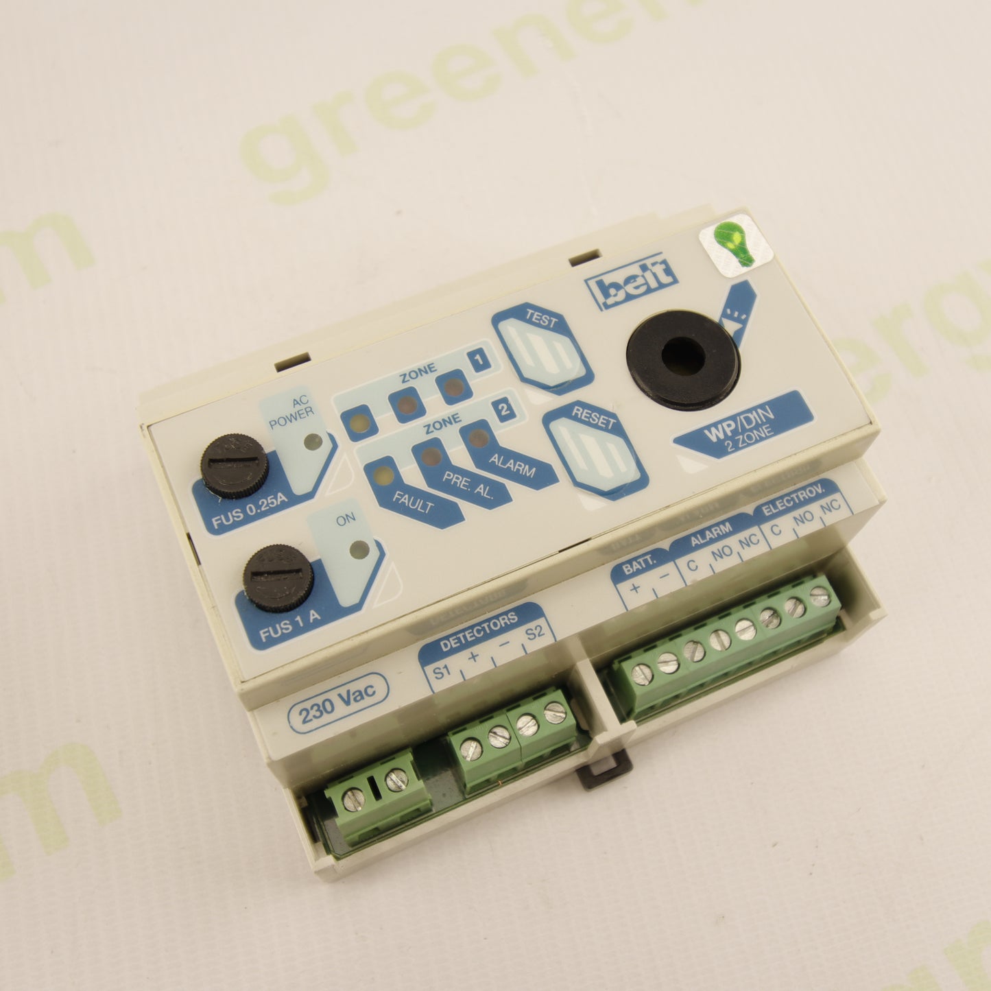 Belt B20-WP/DIN2 Gas Detection Control Panel – 2 Zones – 230VAC – Alarm Outputs + Solenoid Valve Control – Made in Italy
