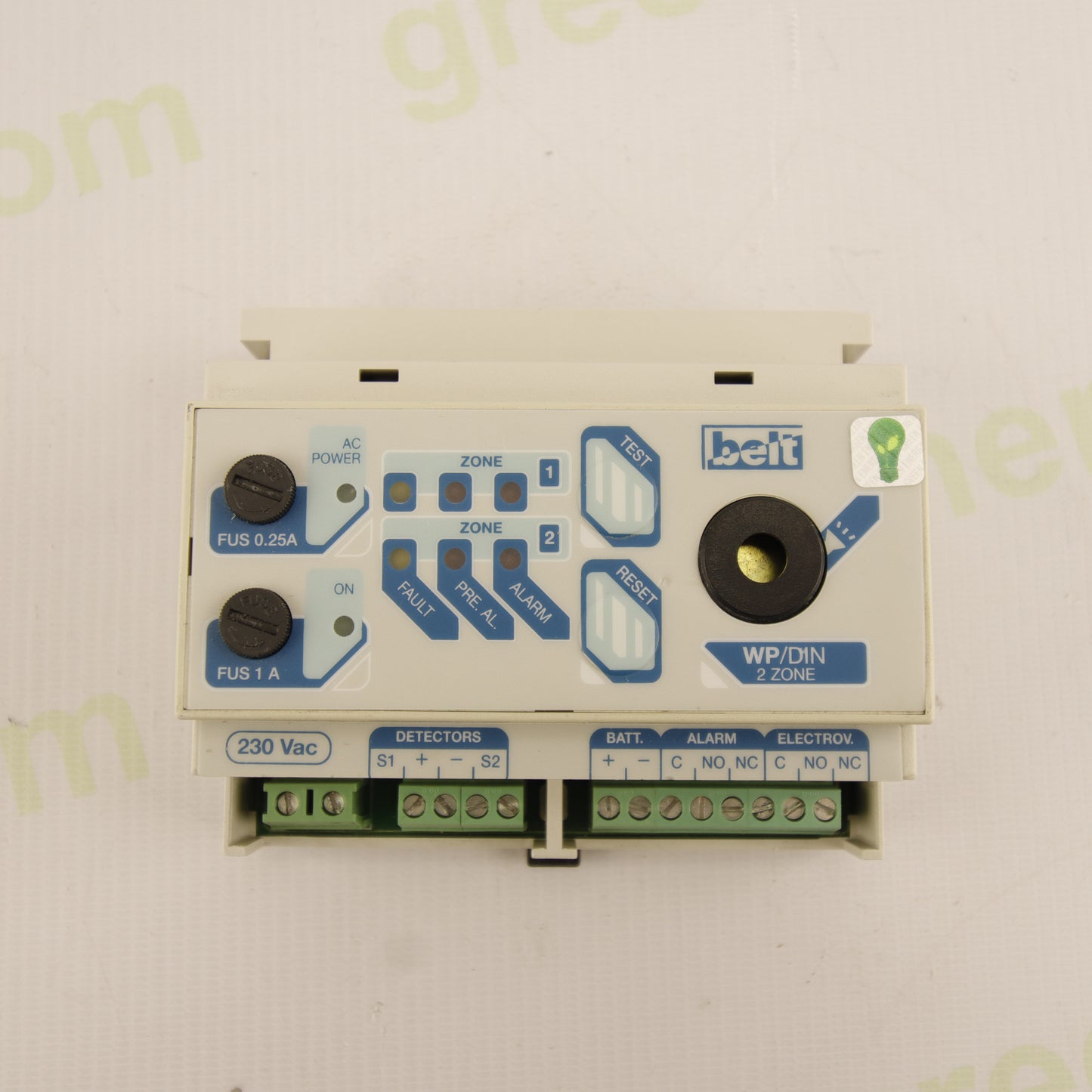 Belt B20-WP/DIN2 Gas Detection Control Panel – 2 Zones – 230VAC – Alarm Outputs + Solenoid Valve Control – Made in Italy