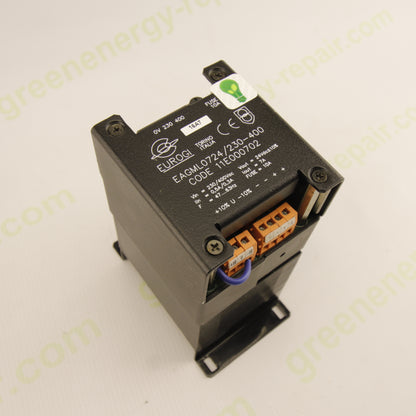 Eurogi EAGML0724/230-400 – Industrial Power Supply AC/DC 230/400VAC → 24VDC 7A (168W) – Built-in 10A Fuse – DIN Panel Mount – Code 11E000702