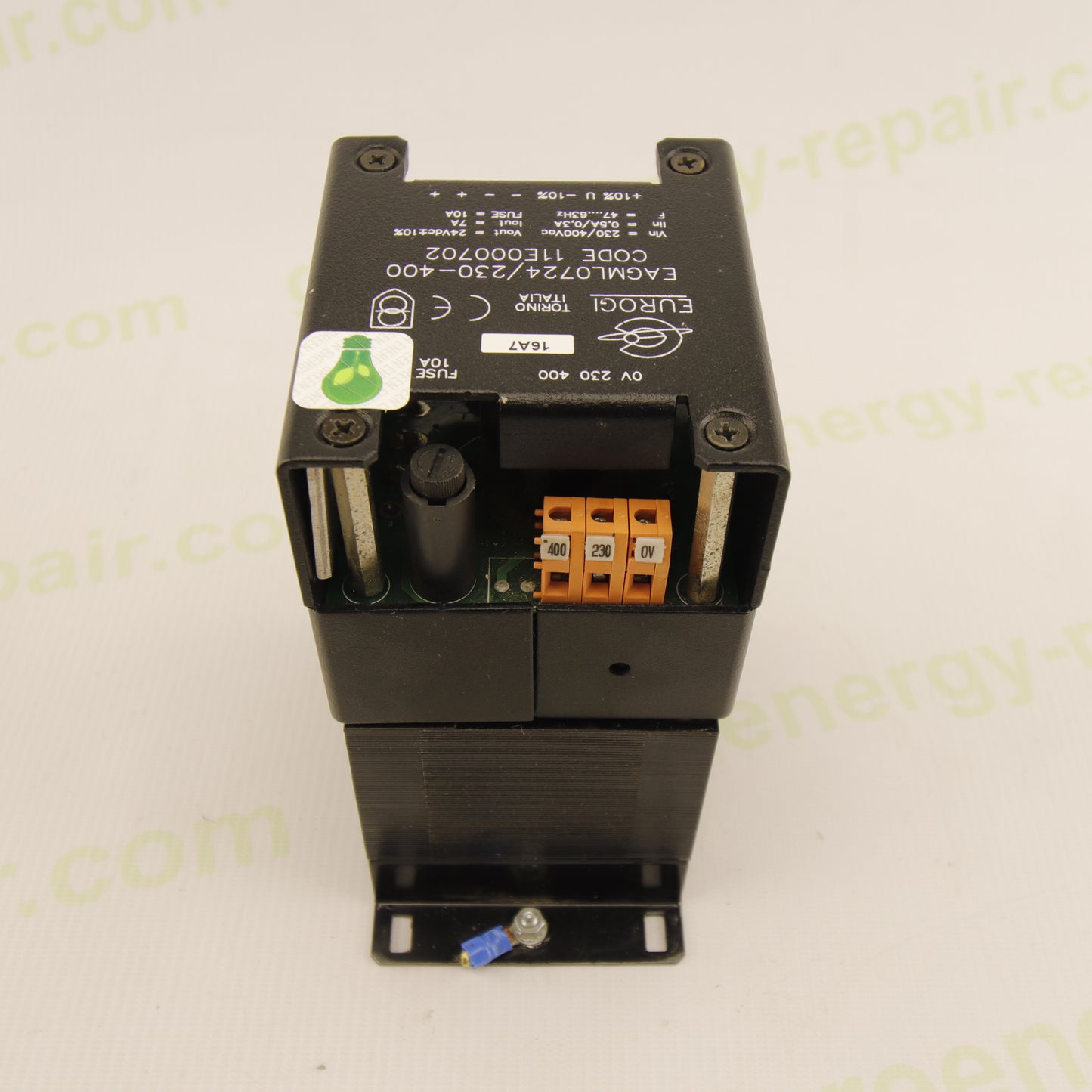Eurogi EAGML0724/230-400 – Industrial Power Supply AC/DC 230/400VAC → 24VDC 7A (168W) – Built-in 10A Fuse – DIN Panel Mount – Code 11E000702