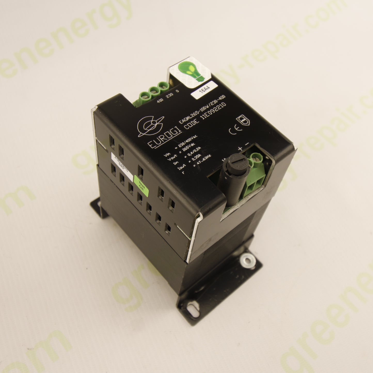 Eurogi EAGML265-100/230-400 – Industrial Power Supply 230/400VAC → 265VDC 0.35A (100W) – Adjustable Output – Code 11E092210