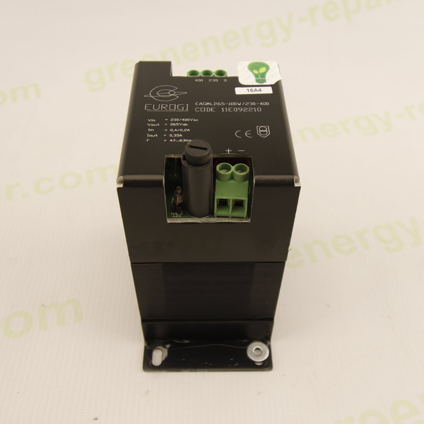 Eurogi EAGML265-100/230-400 – Industrial Power Supply 230/400VAC → 265VDC 0.35A (100W) – Adjustable Output – Code 11E092210