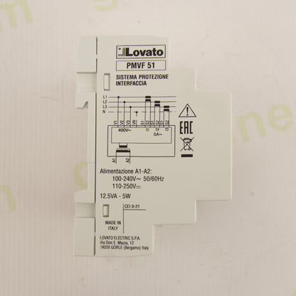 Lovato Electric PMVF51 Protection Interface Module | CEI 0-21 & CEI 0-16 Compliant | Relay Control & Display