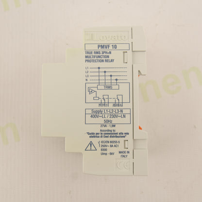 Lovato PMVF10 Multifunction Protection Relay – 3PH+N TRMS – Voltage & Frequency Monitoring 400V
