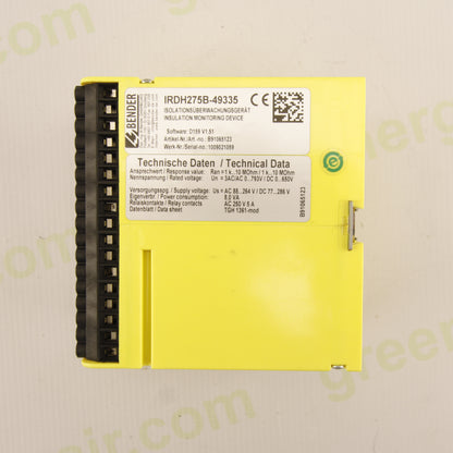 Bender IRDH275B Insulation Monitoring Device – A-ISOMETER® – Industrial IMD for IT Systems – DIN Rail Mount